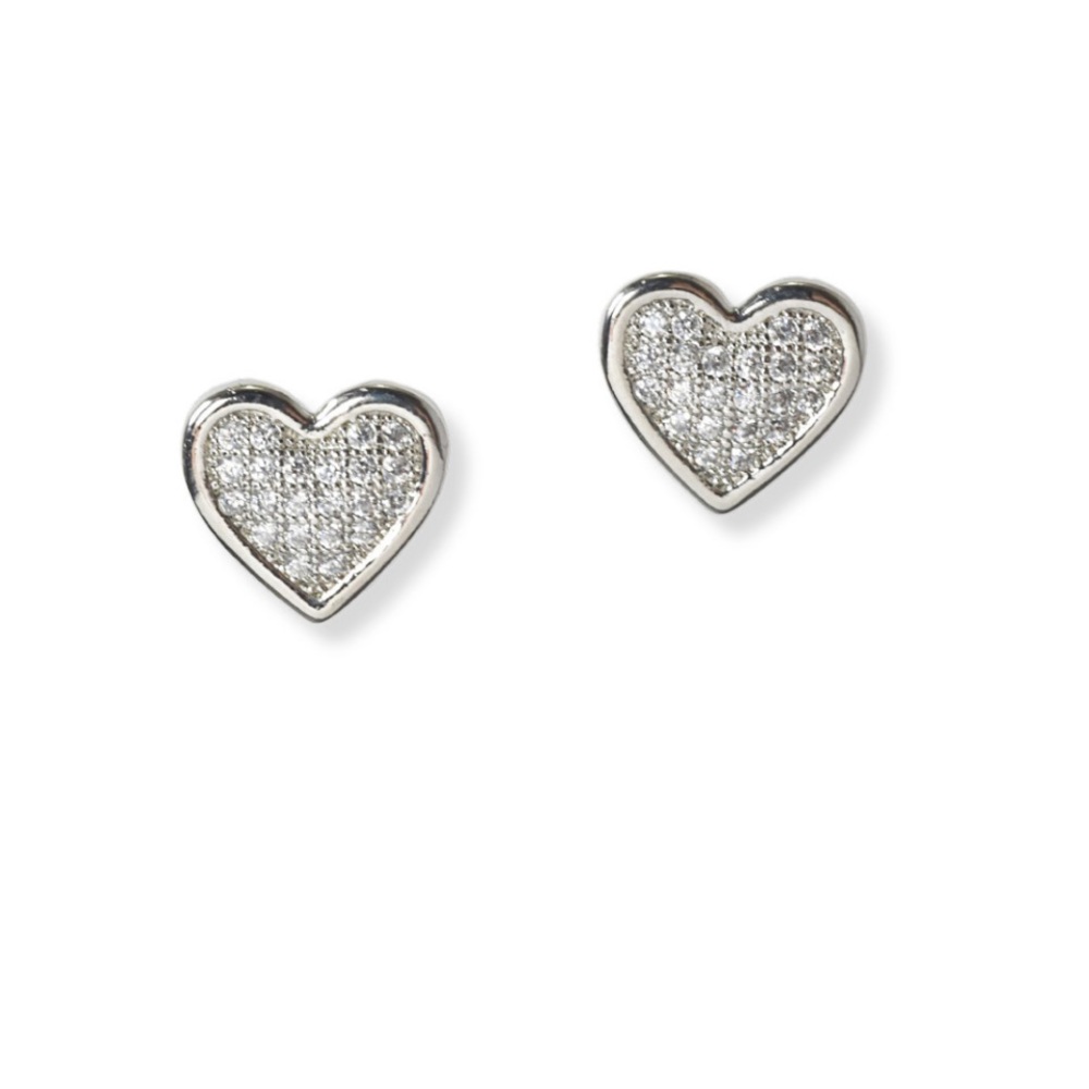 Silver heart earrings